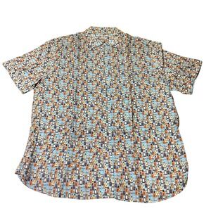 Age of Wisdom M/M Short Sleeve Button Down Shirt Whiskey Bottle Print - NWOT